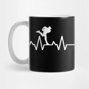 Baseball Pitcher EKG heartrate heartbeat line Baseball Pitcher Baseball Saying Mug